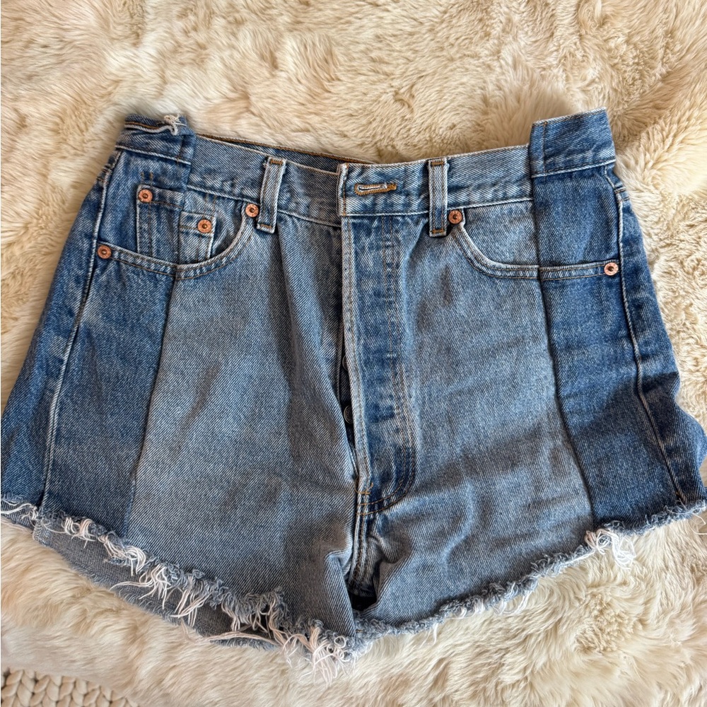 EB Denim Two-Tone Jean Shorts